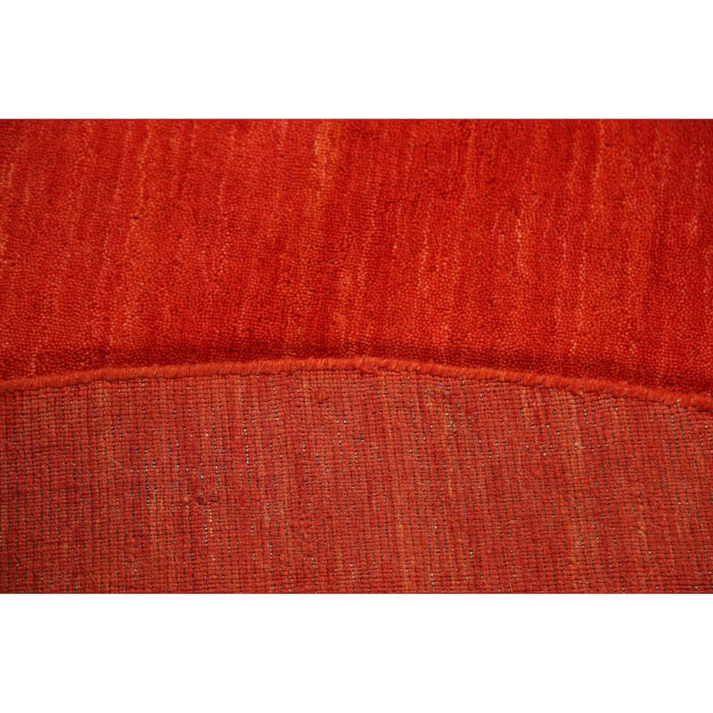 Hand Knotted Oriental 100% Wool Carpet Tribal Animal Pictorial Oranges & Rust Gabbeh Area Rug - 6' 6'' X 6' 6''