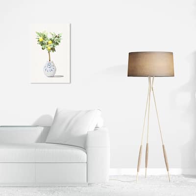 Wynwood Studio Canvas Floral and Botanical Lemon Plant Yellow and Modern & Contemporary Wall Art Canvas Print - Yellow, White