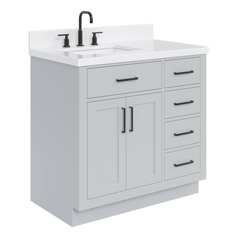 Ariel T036SLCQRVO Hepburn 36" Free Standing Single Basin Vanity Set