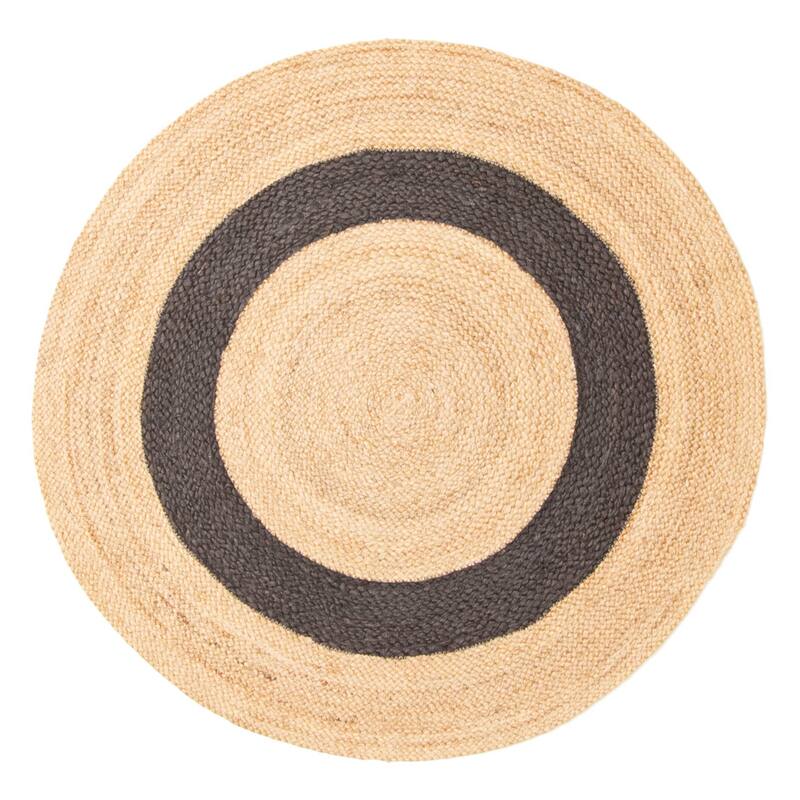 ECARPETGALLERY Braided Weave Palas Denizli Tan Jute Rug - 3'4 x 3'4