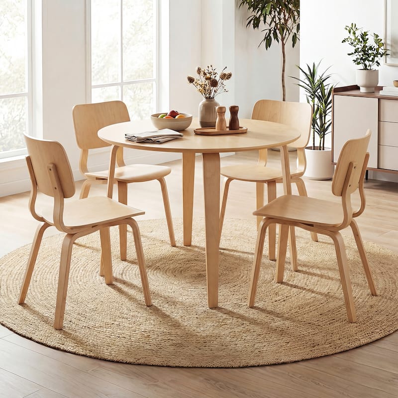 Gymax 37.5'' Round Kitchen Table Circle Dining Room Table w/ Rubber
