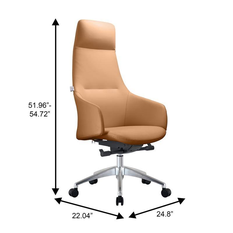 Celeste Ergonomic Adjustable Height Leather Executive Office Chair with Durable Iron Frame, and Swivel for Comfort & Support