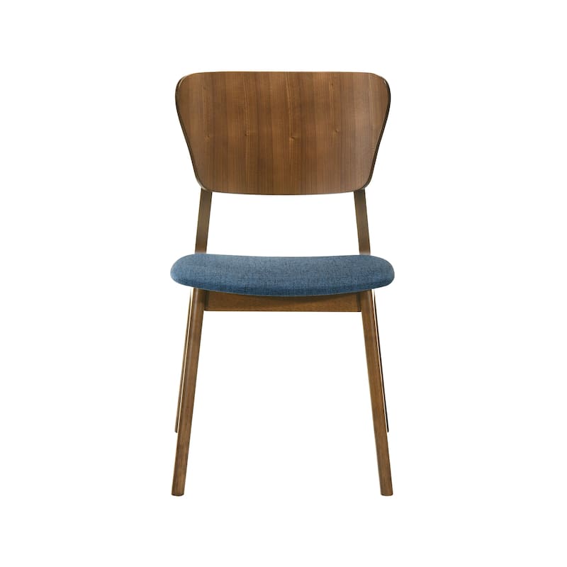 Kalia Mid-Century Modern Upholstered Wood Dining Chairs - Set of 2