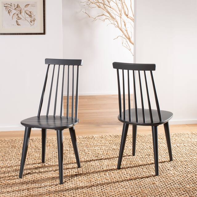 SAFAVIEH Burris Spindle Back Side Chair Dark Grey (Set of 2) 17.3" x