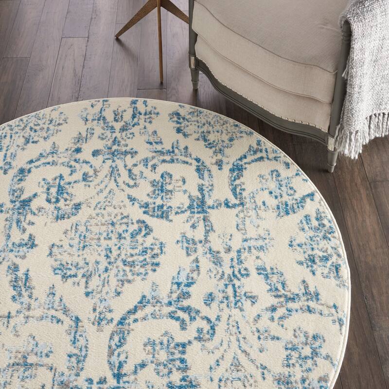 Nourison Jubilant Vintage Farmhouse Damask Area Rug