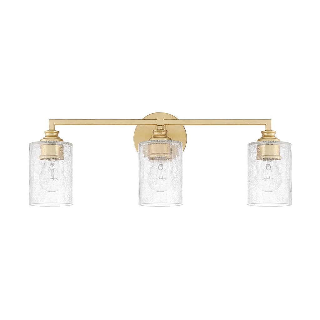 Milan 3-light Capital Goldtone Bath Vanity Fixture
