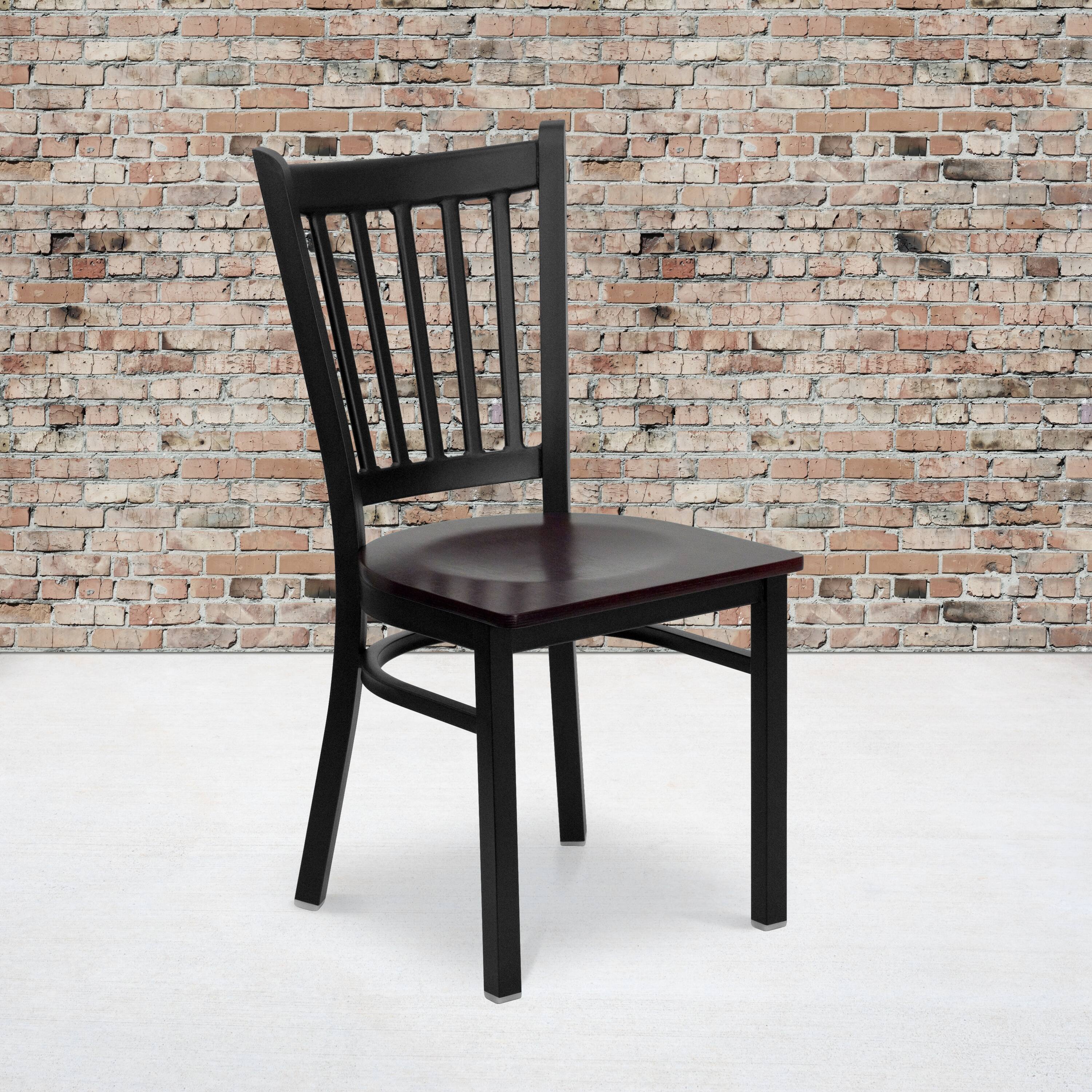 Option mahogany wood seat/black metal frame