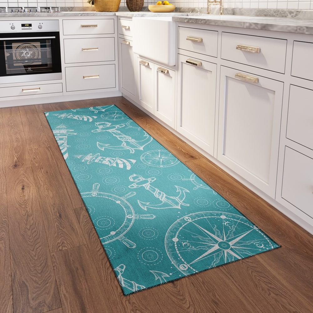 Indoor/Outdoor Harpswell Lighthouse Washable Rug