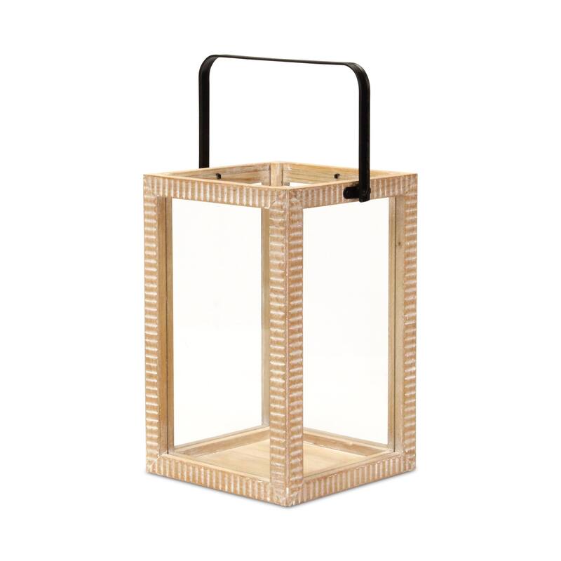 Aber Ridge Patterned Wood Lantern