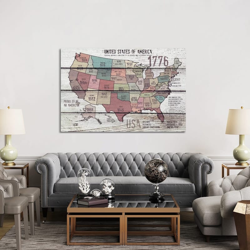 iCanvas "The United States Of America Map III" by Irena Orlov Canvas Print