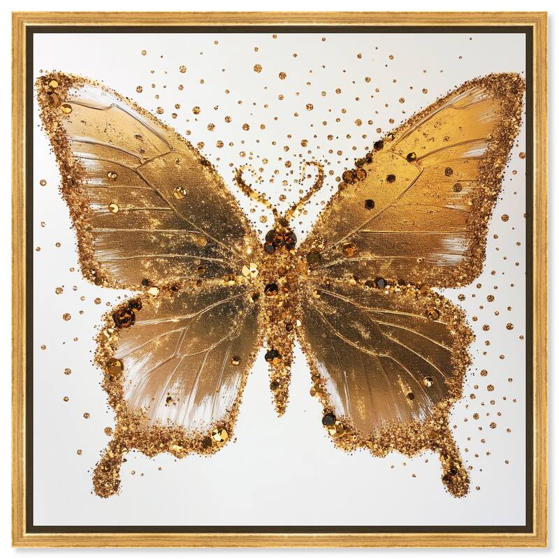 Lemon Glow Wings Canvas by Art Remedy - Gold - 30" x 30"