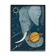 Thumbnail 1, Stupell Industries Outer Space Constellations Elephant Holding Saturn Framed Wall Art - Blue.