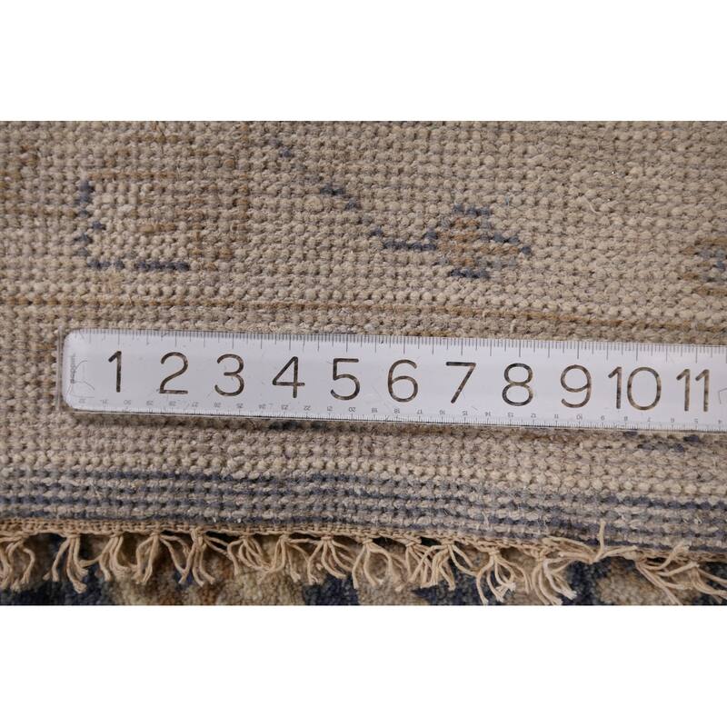 Blue Oushak Indian Area Rug Hand-Knotted Wool Carpet - 8'0"x 9'9"