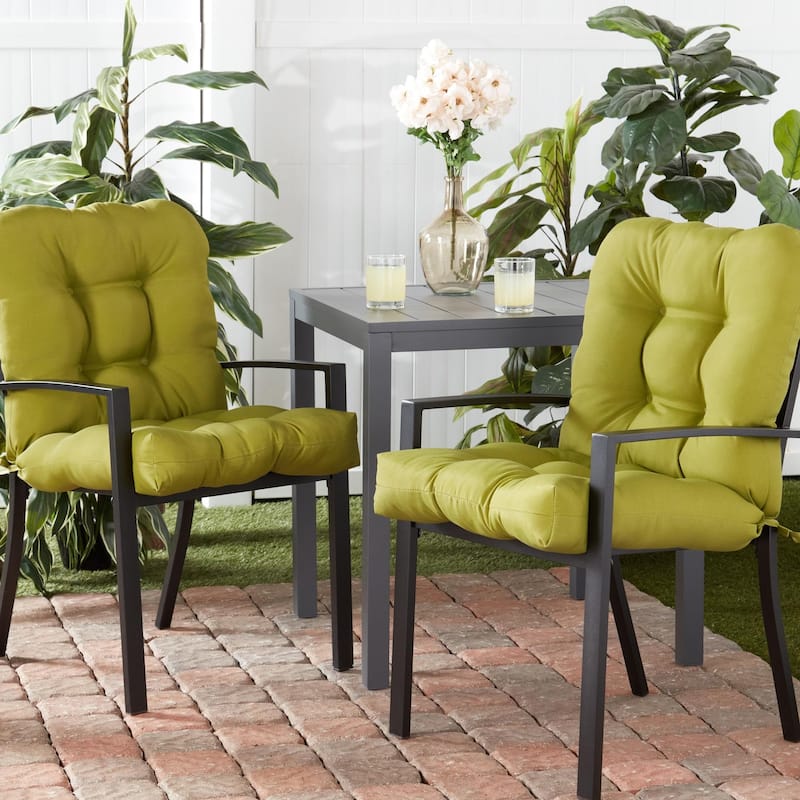 Outdoor Tufted Dining Chair Cushion (Set of 2)