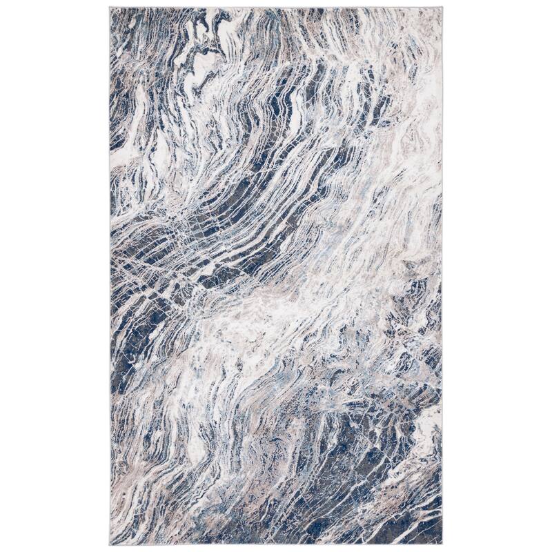 SAFAVIEH Vogue Jeanette Modern Abstract Rug - 6'7" Square - Blue/Ivory