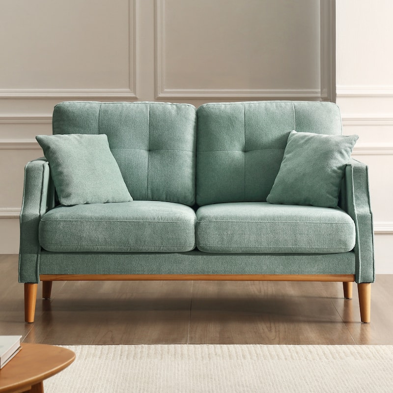 Modern Loveseat Sofa with USB Charge - Baby Blue