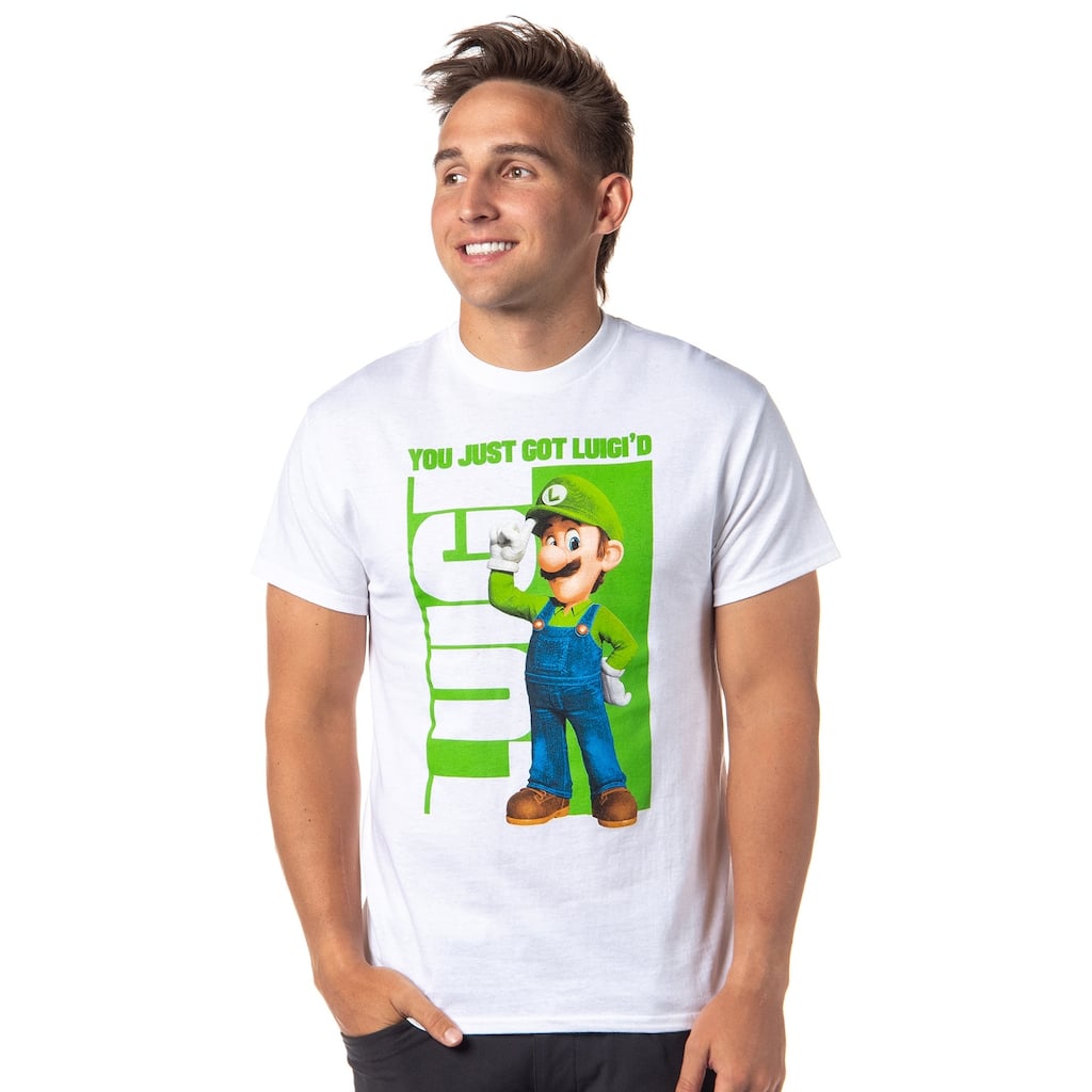 Super Mario Bros Movie Men's Shirt Luigi You Just Got Luigi'd Adult T-Shirt Tee