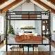 preview thumbnail 2 of 10, Black Detachable Metal Bunk Bed with Safety Guard Rails,Full XL over Queen for Bedroom