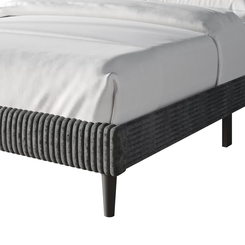 CraftPorch Modern Wingback Upholstered Velvet Bed