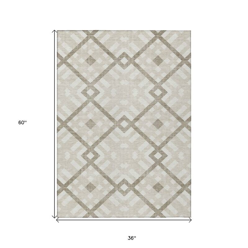HomeRoots Geometric Transitional Rectangle Outdoor Rug