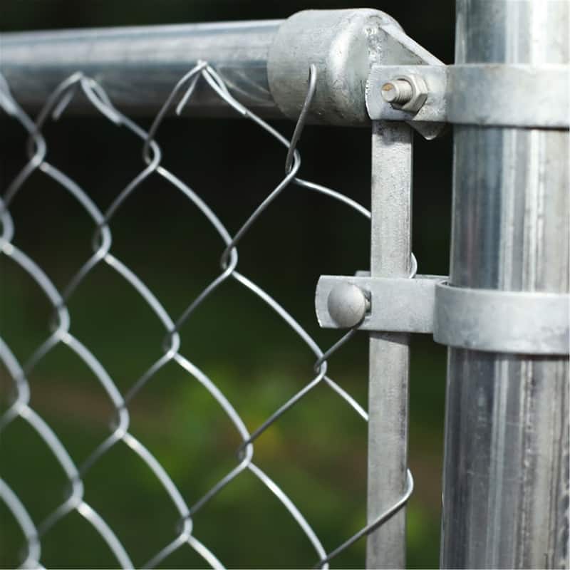 ALEKO Galvanized Steel 4 X 50 Feet Complete Kit Chain Link Fence 11.5 AWG