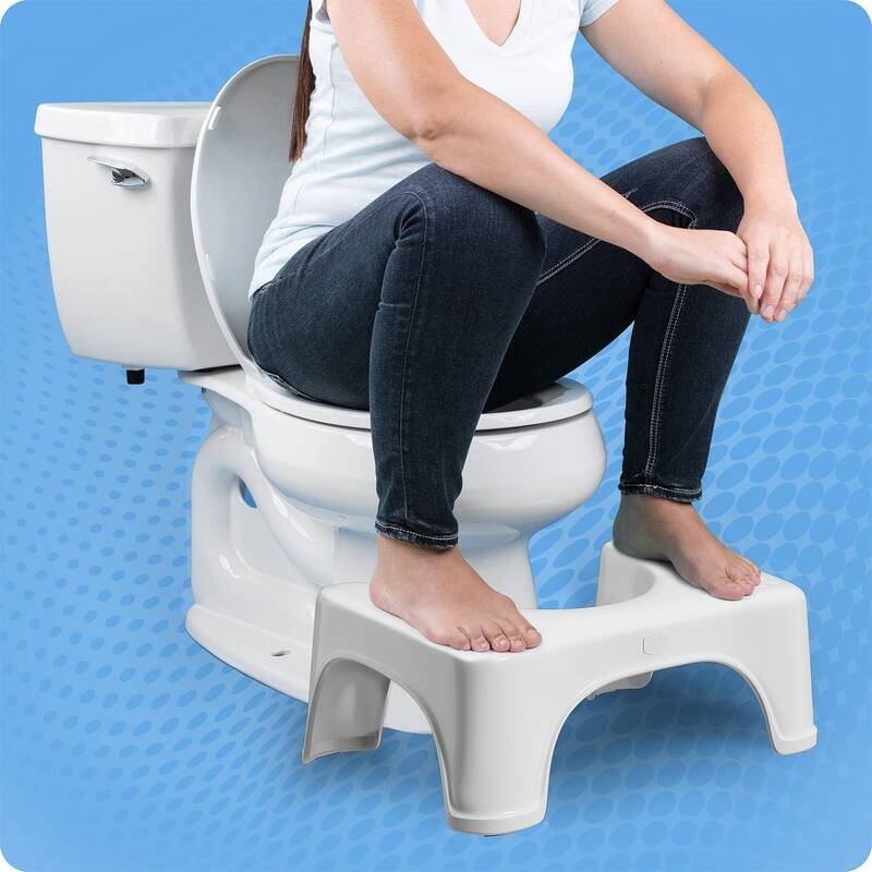 Squatty Potty Standard 7 Inch Toilet Stool, White, Durable Plastic Bathroom Squatting Poop Stool for Potty Assistance - White