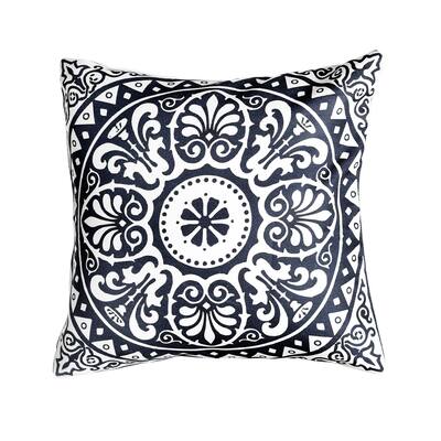 Spanish Tile Indoor Outdoor Decorative Pillow - Navy Blue (20" x 20")