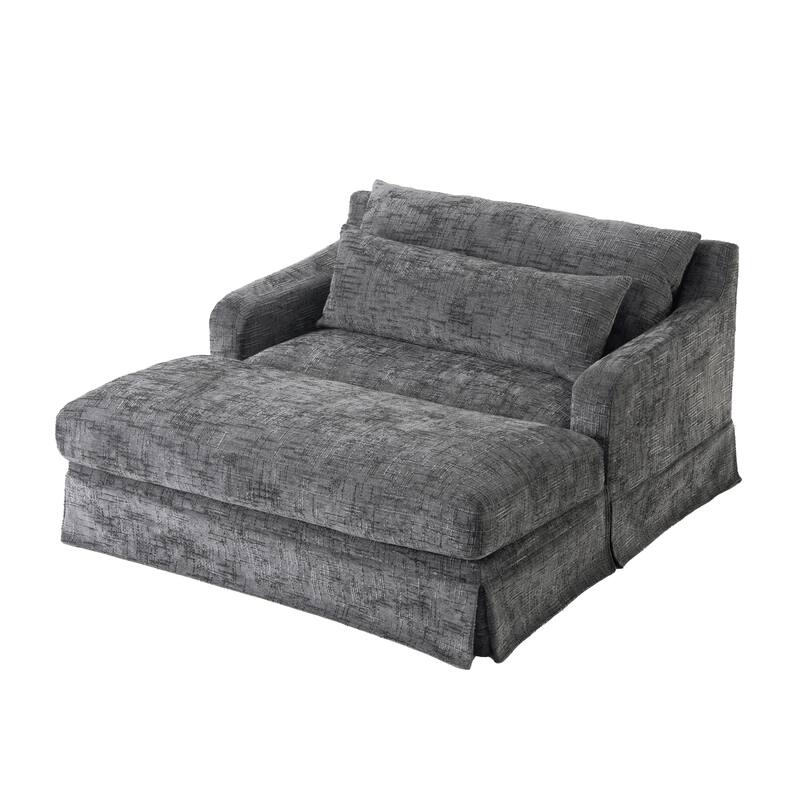 Chenille Sofa Bed with Extra-Deep Seat by Harper&Bright Designs