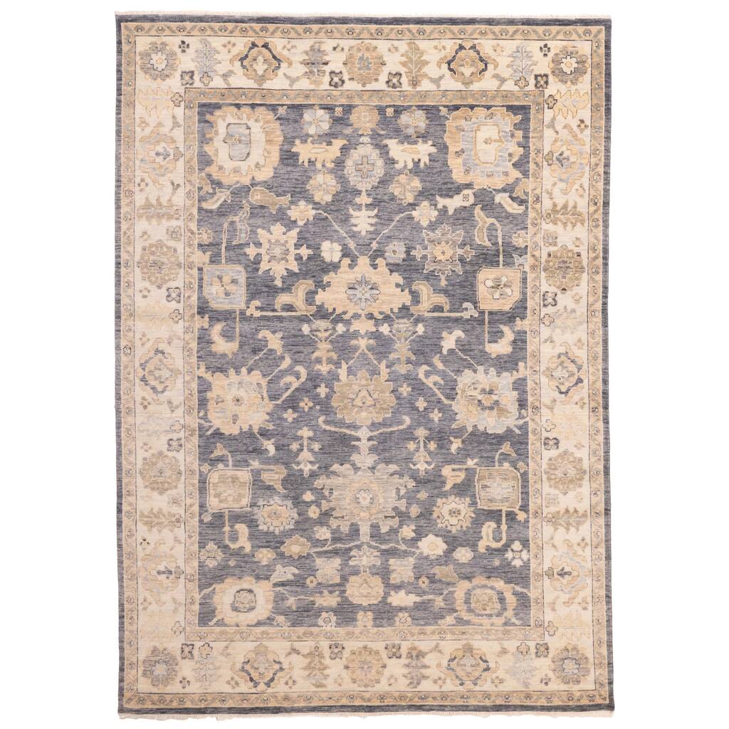 ECARPETGALLERY Hand-knotted Modern Oushak Charcoal Wool Rug - 9'1 x 12'3