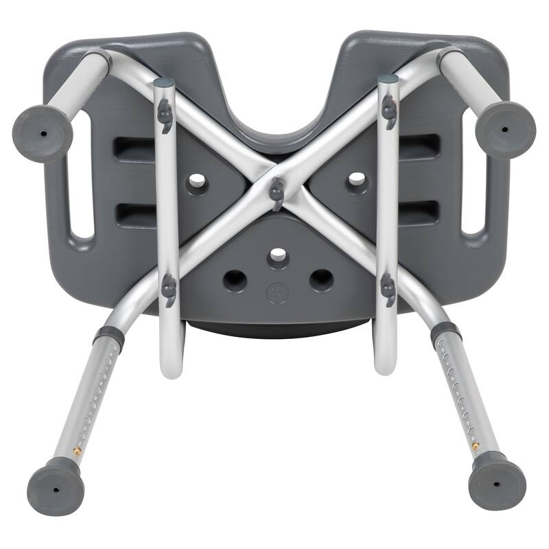Tool-Free 300 Lb. Capacity, U-Shaped Adjustable White Bath & Shower Chair