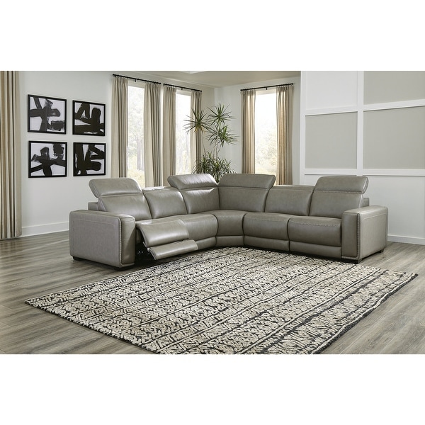Leather electric reclining online sectional