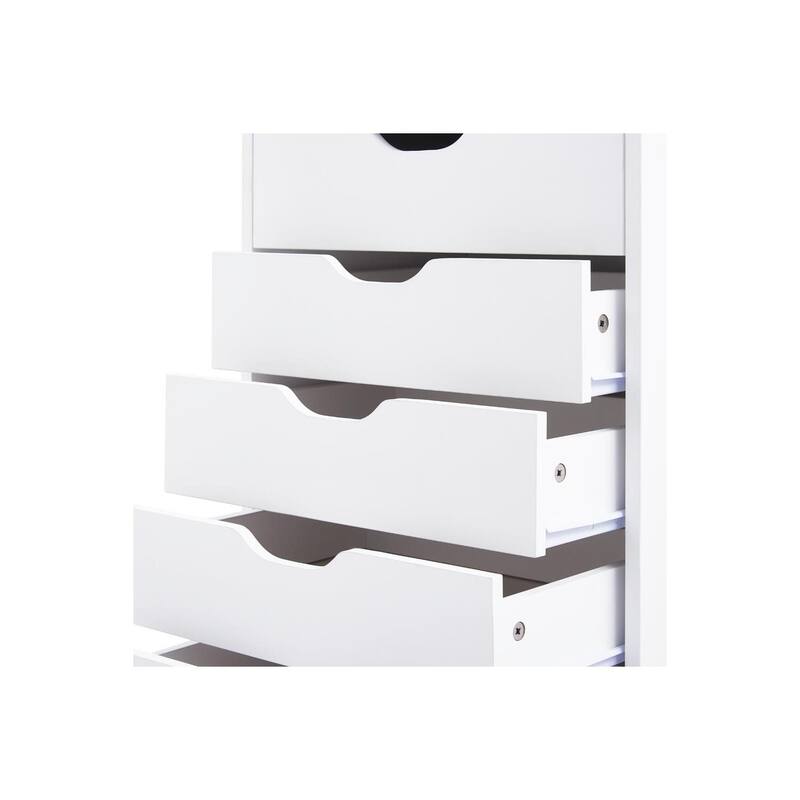 Sleek Modern Drawer Dresser Storage Cabinet with Grooved Drawer Pulls, Multipurpose Office File Storage Cabinet