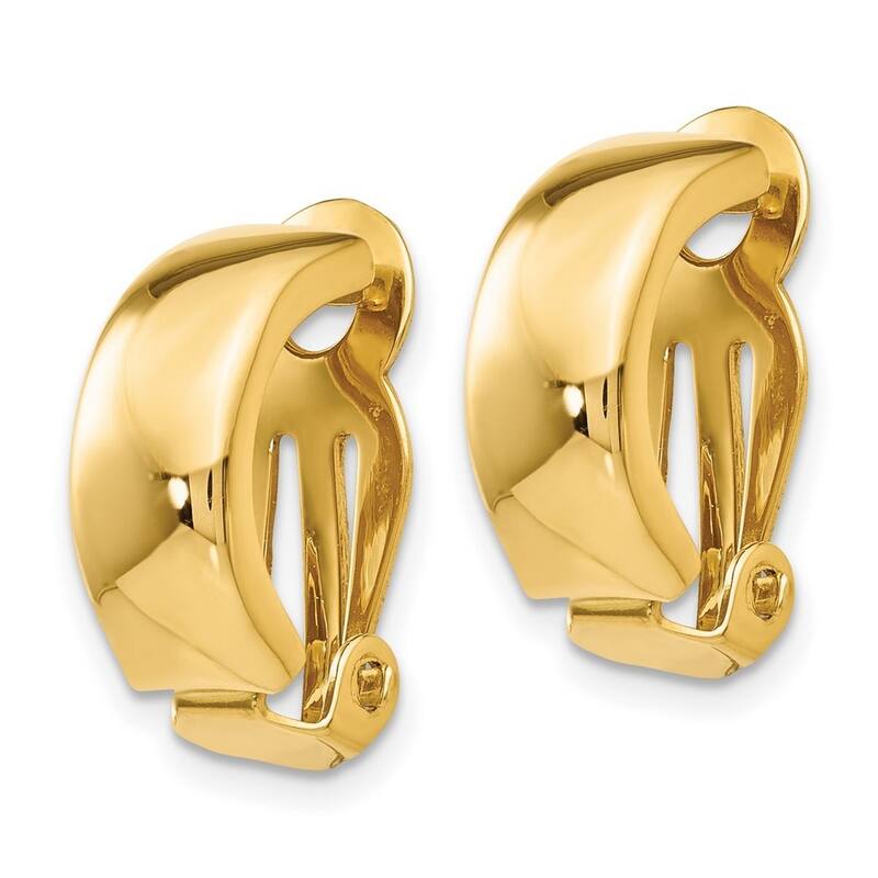 Curata 14k Yellow Gold Non Pierced Polished Earrings - 18x10mm