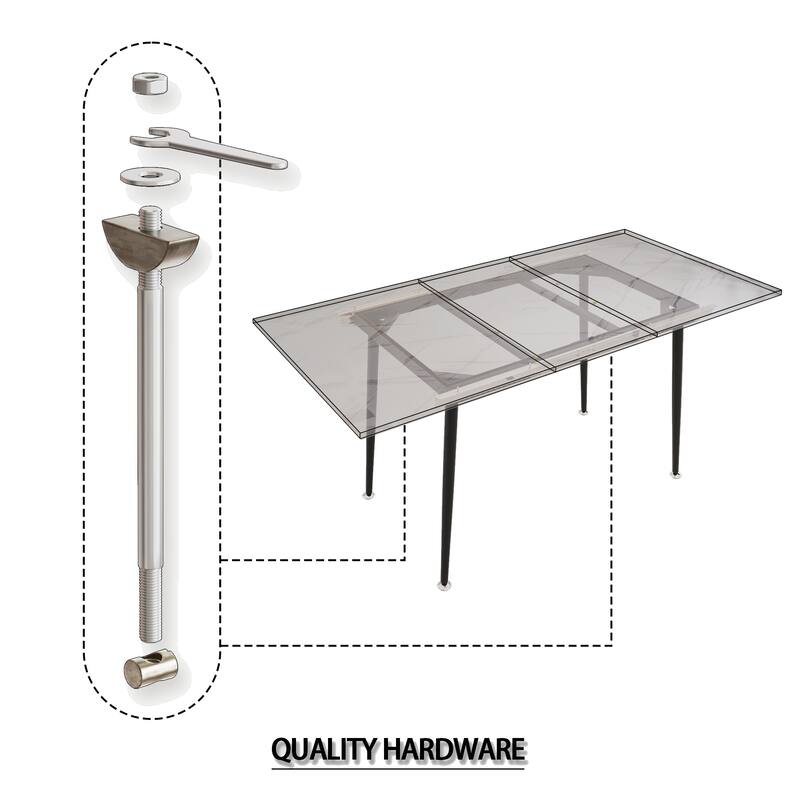Square marble patterned dining table, modern industrial kitchen and dining table, equipped with tapered black metal legs