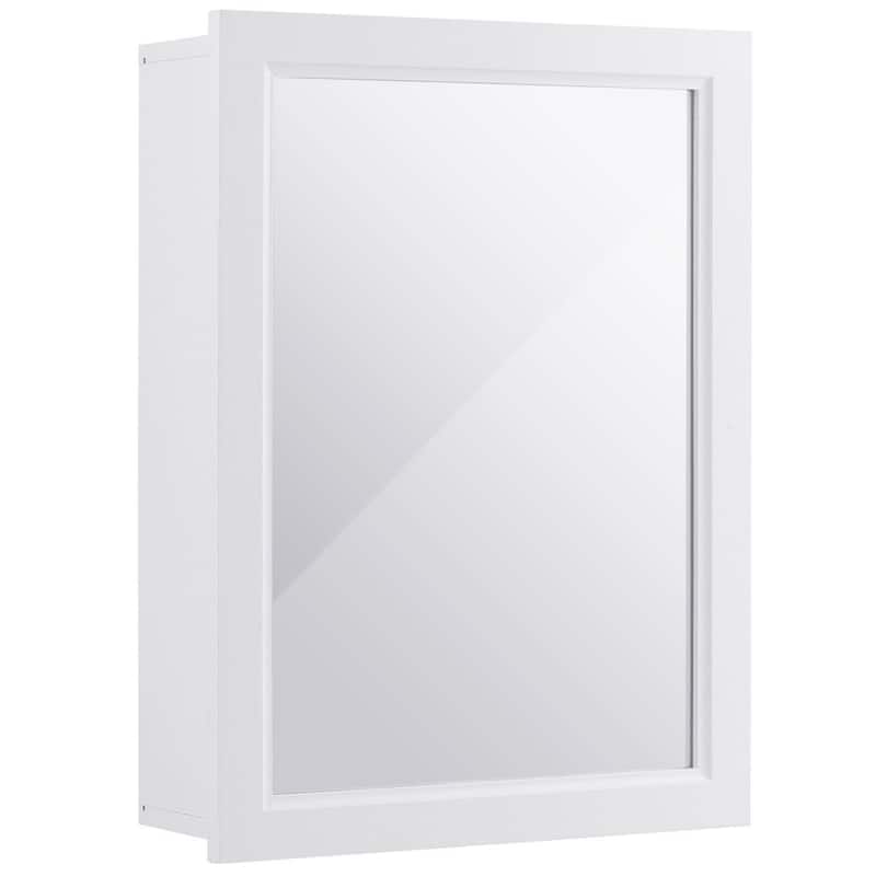 Gymax Bathroom Mirror Cabinet Wall Mounted Kitchen Medicine Storage