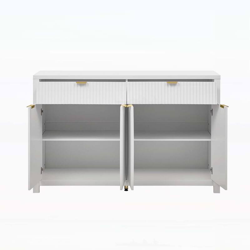 Stylish Wave-Pattern Sideboard Cabinet with Drawers and Doors