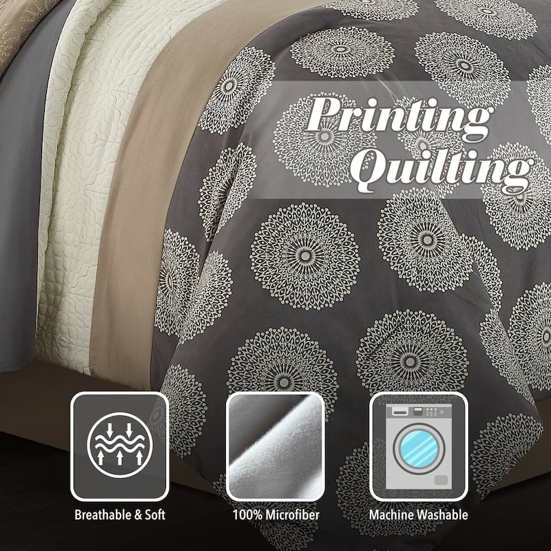 Nanshing Naomi 10-Piece Mandala Embroidery Comforter Set