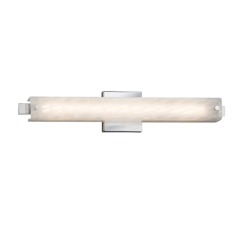 Justice Design Fusion Edge 23-inch Polished Chrome ADA LED Wall/ Bath Bar, Weave Shade
