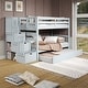 preview thumbnail 10 of 35, Taylor & Olive Trillium Twin over Twin Stairway Bunk Bed, Twin Trundle Breezy Blue