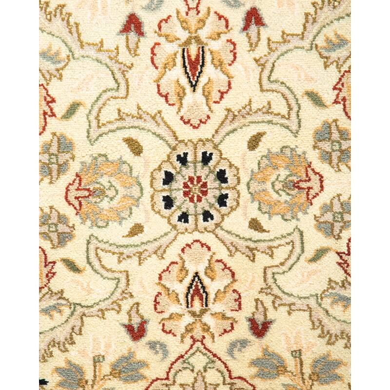 Overton Handknotted Wool Traditional Oriental Beige Area Rug - 3' x 5'