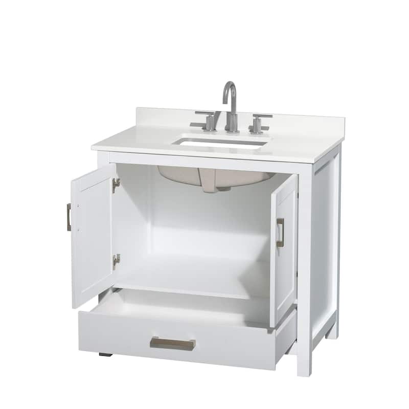 Wyndham Collection WCS141436S-QTZ-US3MXX Sheffield 36" Free Standing
