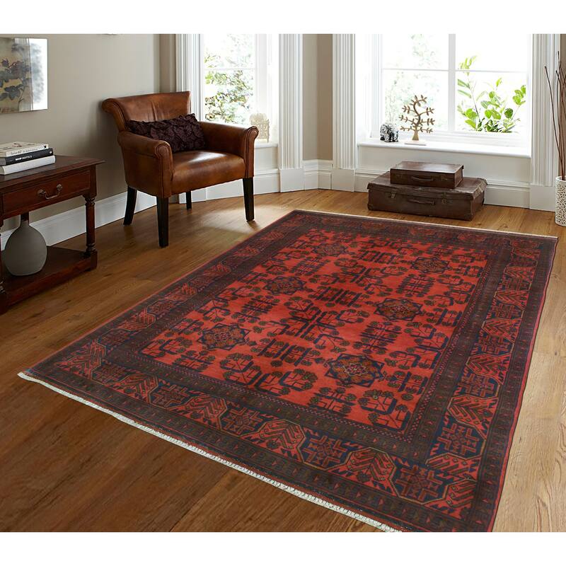 Khal Mohammadi Talia Red/Navy Rug - 5'0" x 6'5"