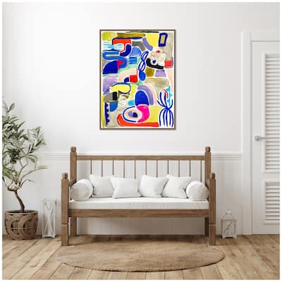Kate and Laurel Sylvie Abstract 05 Framed Canvas by Emma Daisy