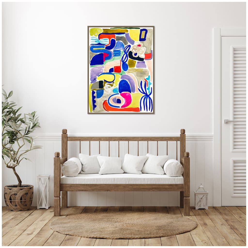 Kate and Laurel Sylvie Abstract 05 Framed Canvas by Emma Daisy