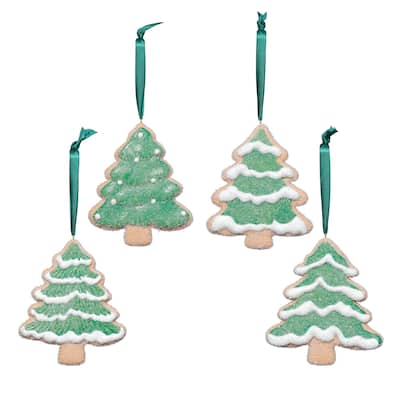 Assorted Cookie Christmas Ornaments, 8 Hanging Pieces (2 Sets of 4), Tree