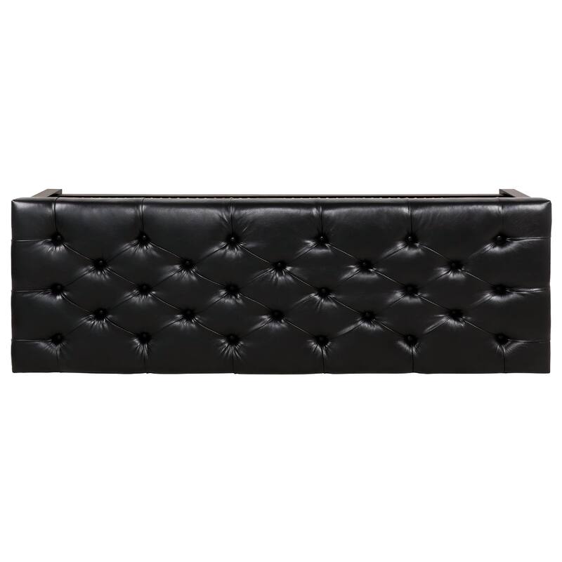 Comfortable Ottoman Bench Upholstered Seat with Solid Wood Frame, Entryway Footrest Seat with One Shelf at Bottom