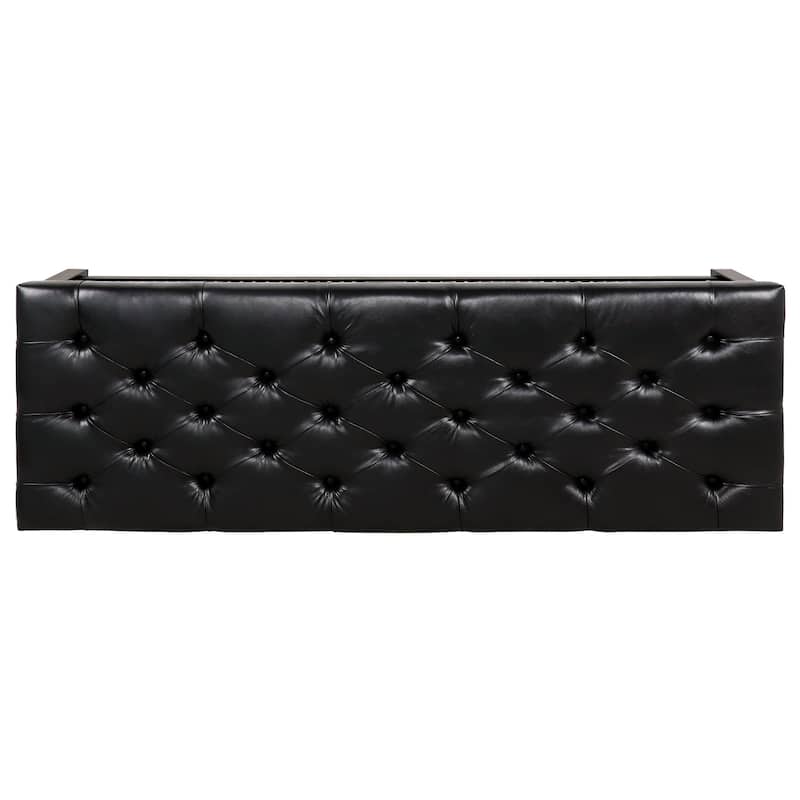 Wooden Base Upholstered Bench for Bedroom for Entryway,60" with Nailhead Trim and Shelf