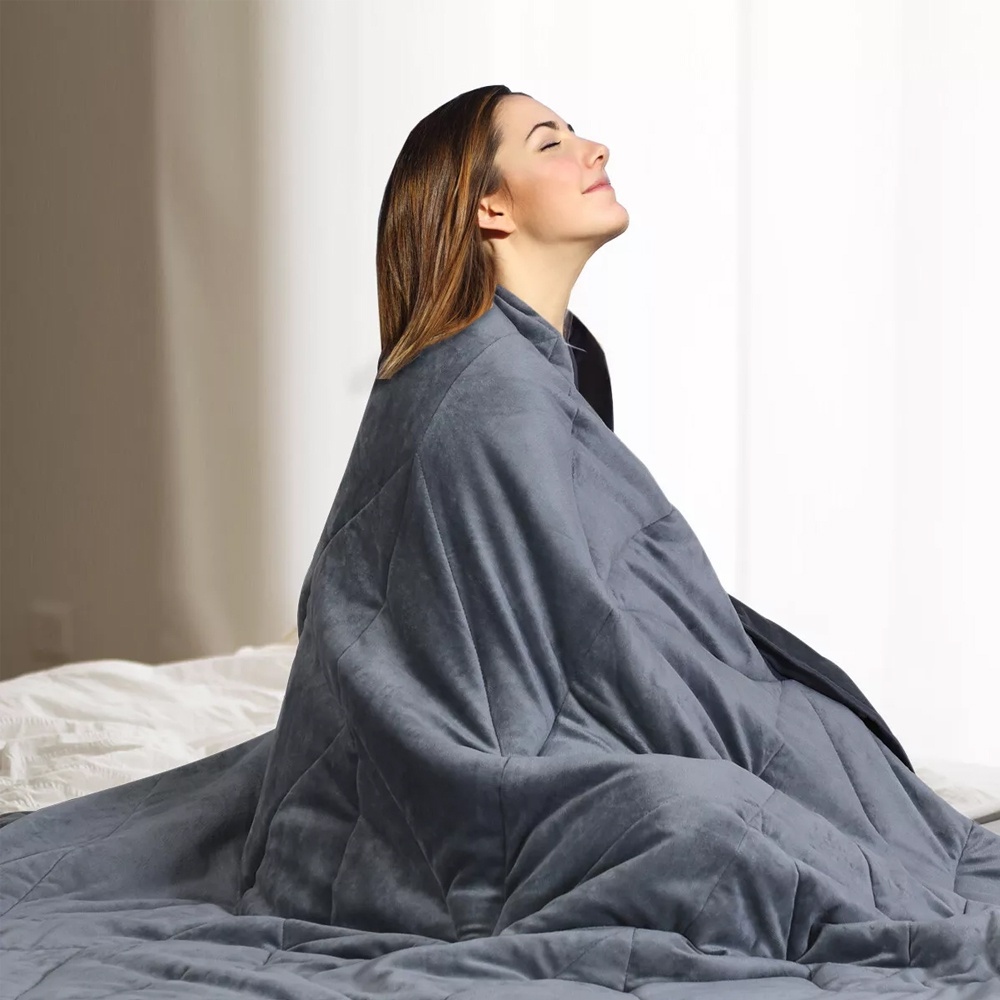 Grey velvet blanket shop
