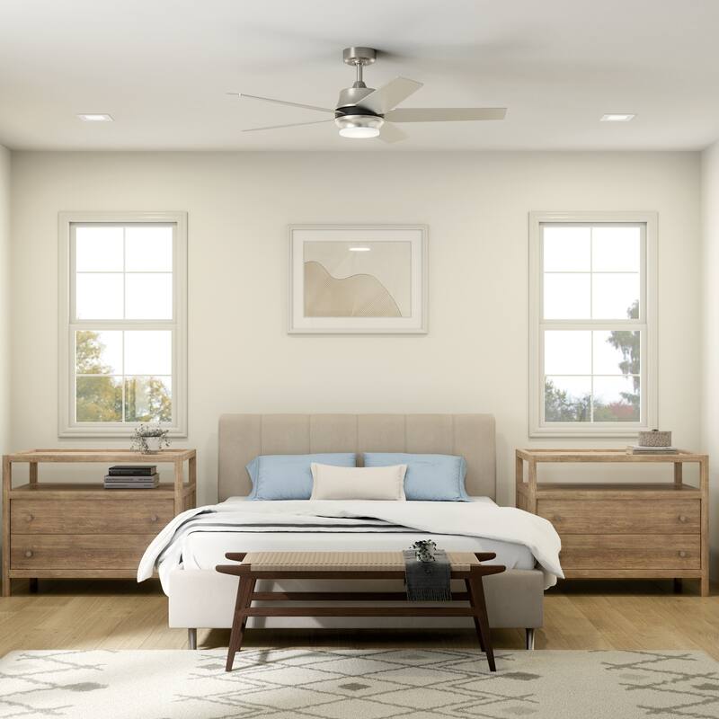 Kichler Maeve 52 inch LED Ceiling Fan Brushed Stainless Steel with Brushed Nickel Blades