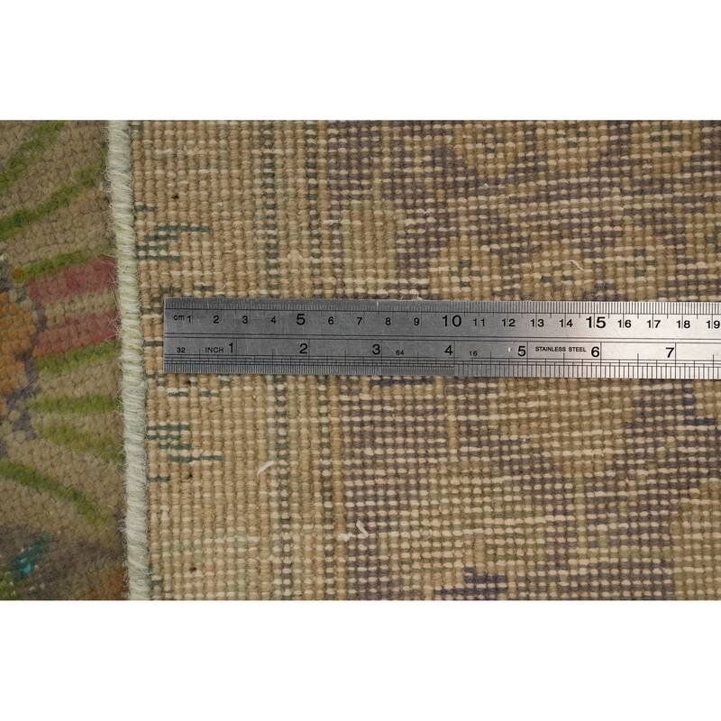 Hand Knotted Oriental 100% Wool Carpet Traditional Floral Oranges & Rust Tabriz Area Rug - 9' 2'' X 6' 6''